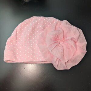 🐲3 FOR $9🦄 Baby Essentials Girls Polka Dot Tulle Flower Hat Cap Beanie Cuffed